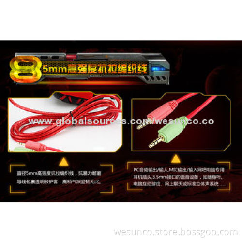 New gaming DJ headset with mic and thick cable, comfortable and high sound model